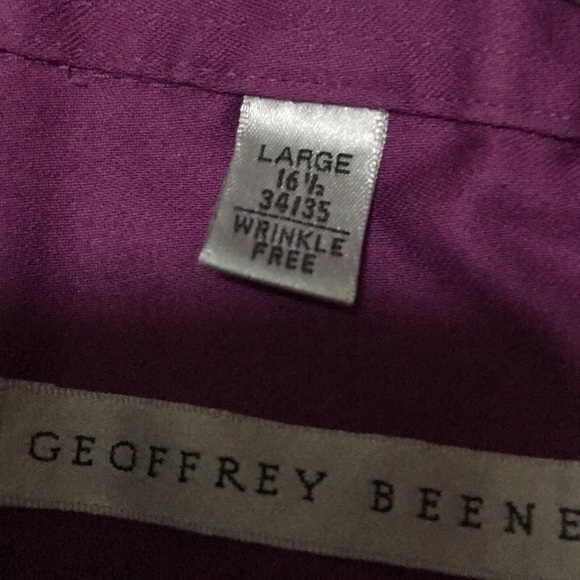 Like New Purple Men’s Geoffrey Beene Sateen Wrinkle Free Shirt - Picture 3 of 4